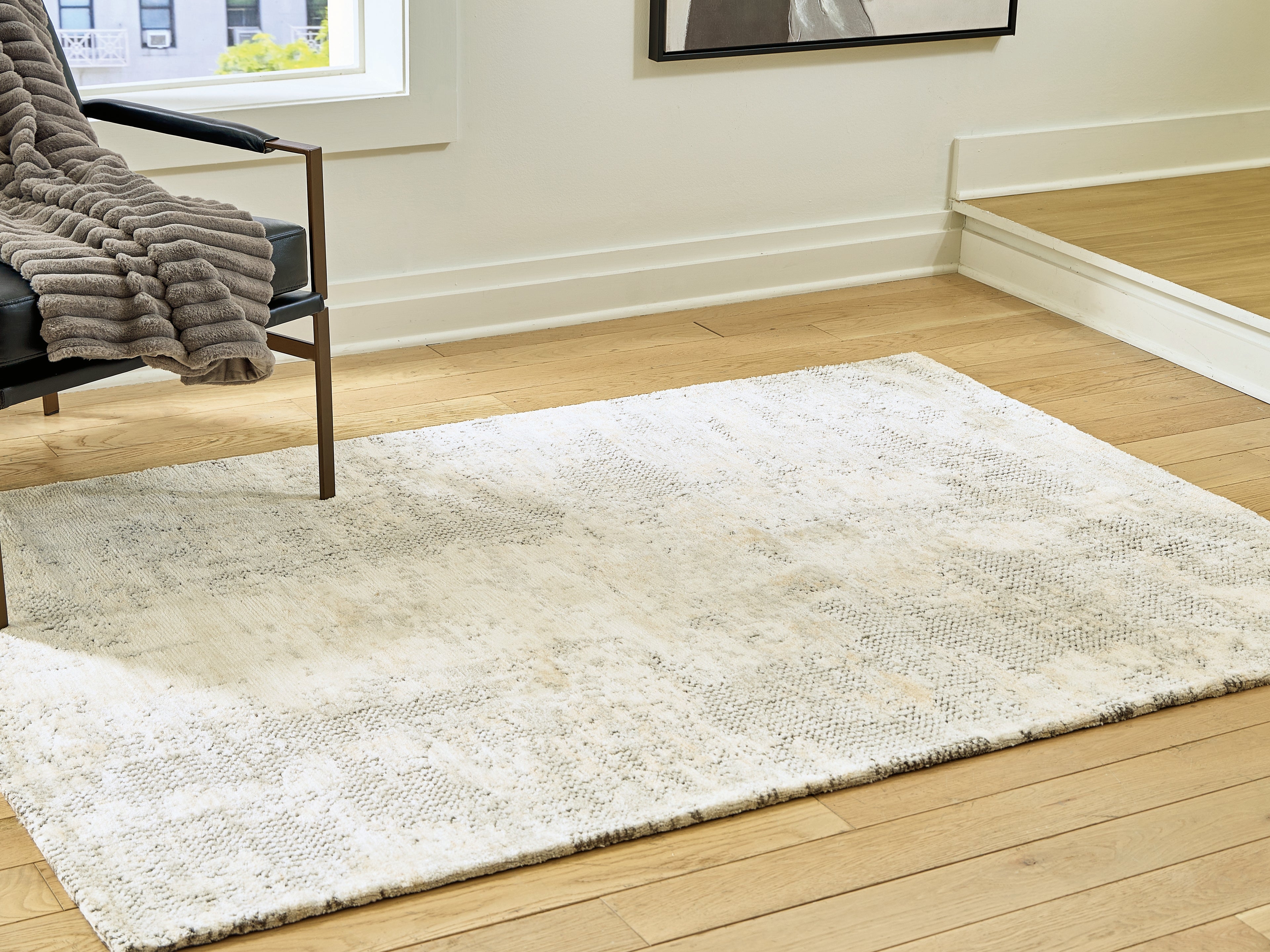 Fine Furniture & Decor - Ashley Furniture - Raif Rug - Medium Rug / Gray/White/Cream - R408082
