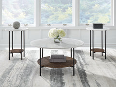 Fine Furniture & Decor - Ashley Furniture - Wrenwich Table (Set of 3) - Occasional Table Set (3/CN) / Brown/Black/White - T167-13