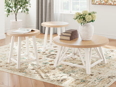 Fine Furniture & Decor - Ashley Furniture - Fawndell Table (Set of 3) - Occasional Table Set (3/CN) / Antique White/Brown - T193-13