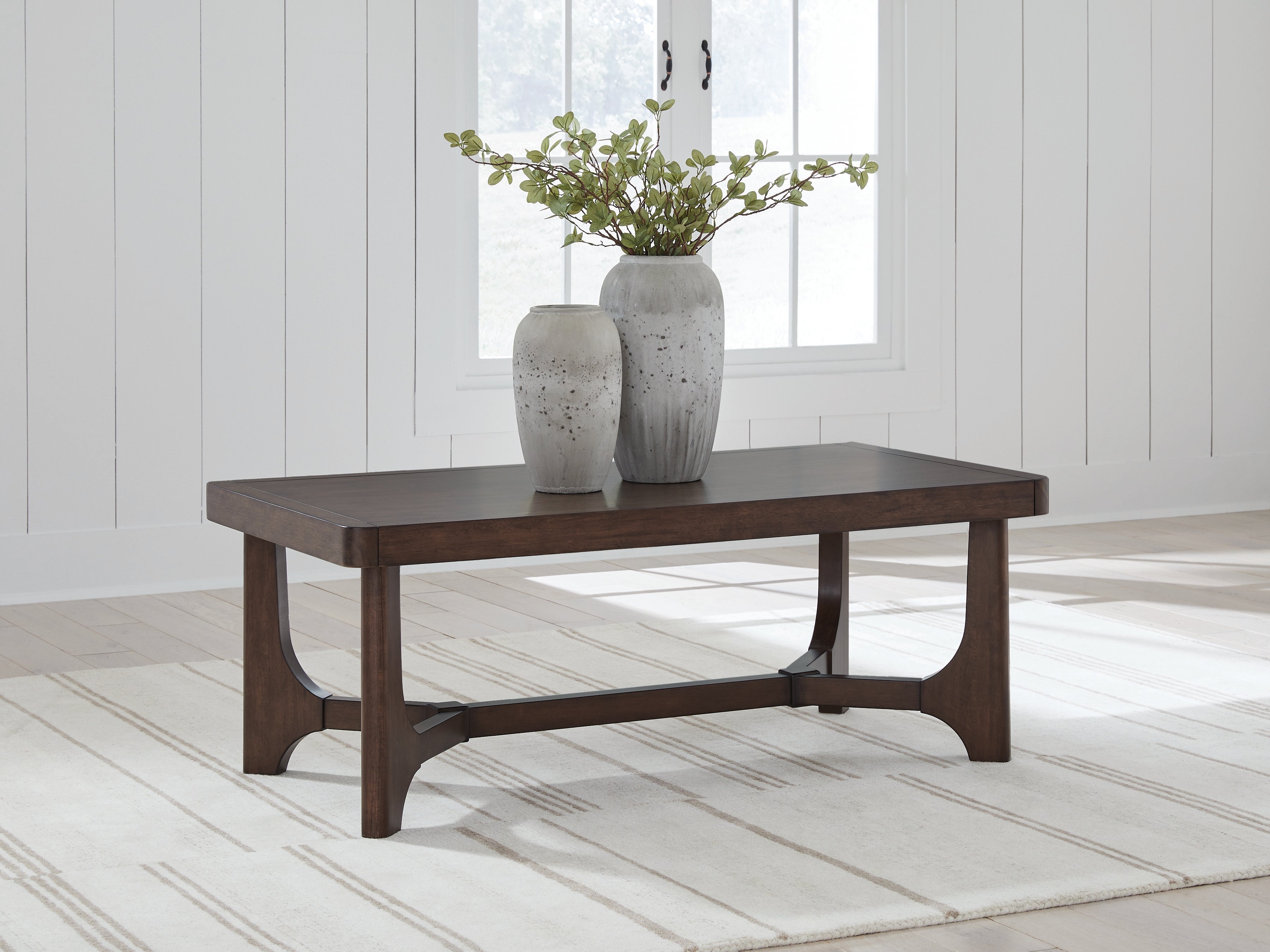Fine Furniture & Decor - Ashley Furniture - Korestone Coffee Table - Rectangular Cocktail Table / Dark Brown - T438-1