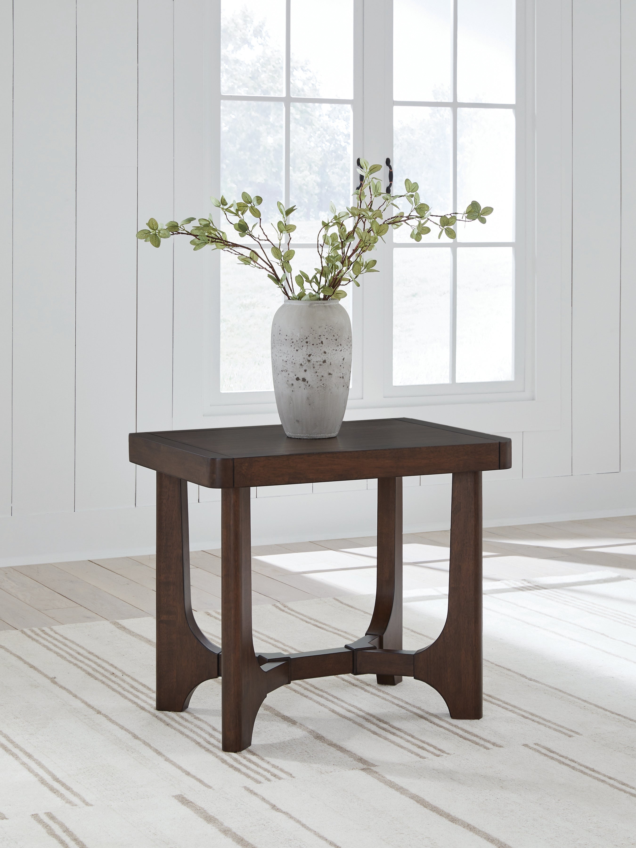 Fine Furniture & Decor - Ashley Furniture - Korestone End Table - Rectangular End Table / Dark Brown - T438-3