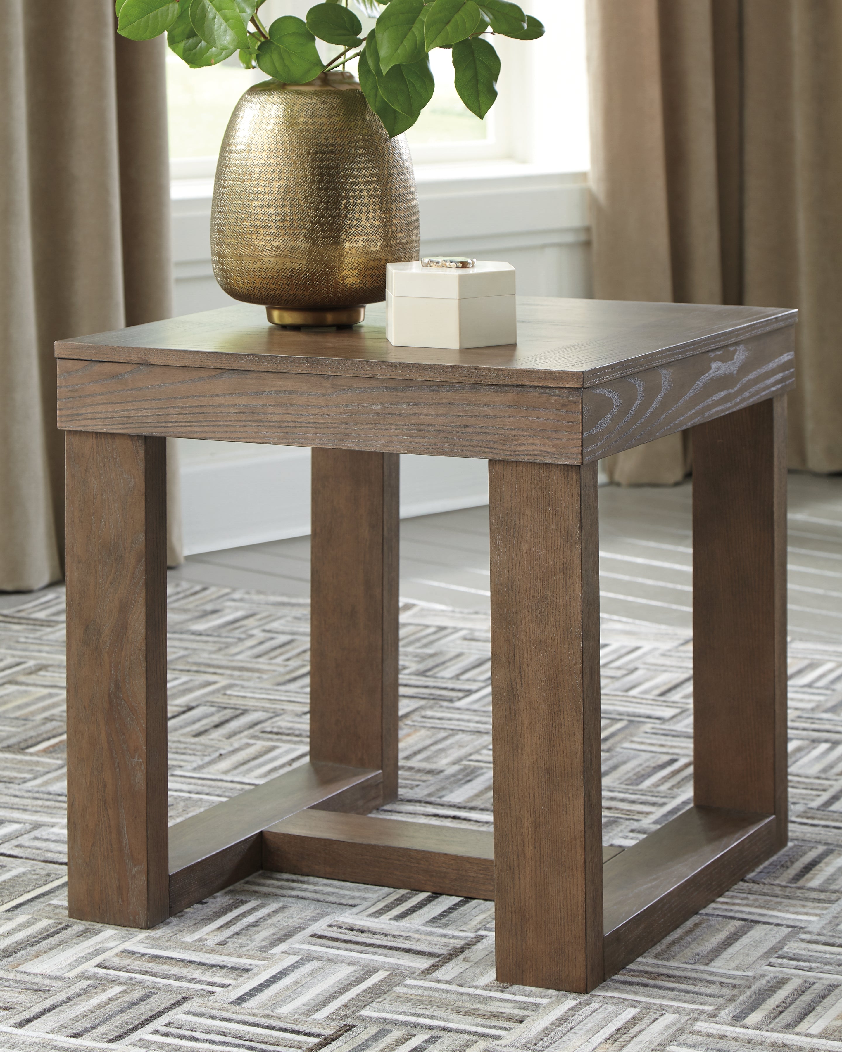 Fine Furniture & Decor - Ashley Furniture - Cariton End Table - Square End Table / Gray - T471-2