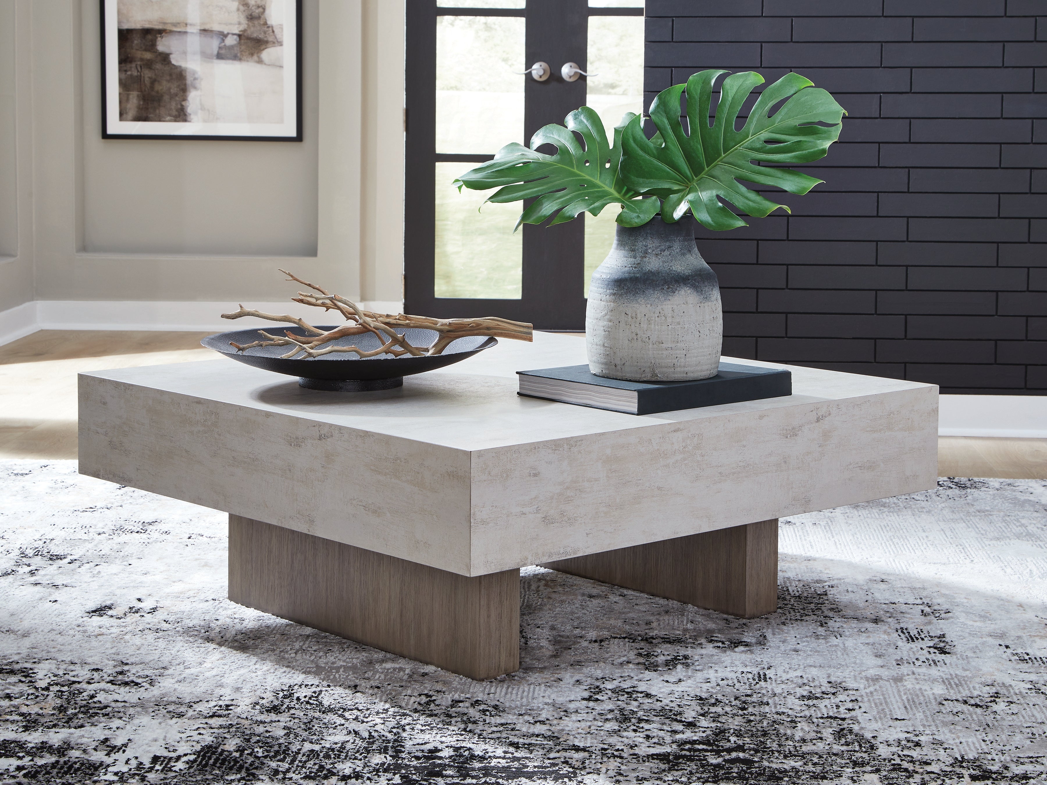 Fine Furniture & Decor - Ashley Furniture - Jorlaina Coffee Table - Square Cocktail Table / Light Grayish Brown - T622-8