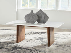 Fine Furniture & Decor - Ashley Furniture - Isanti Coffee Table - Round Cocktail Table / White/Brown - T652-8