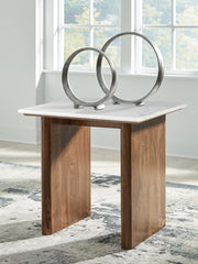 Fine Furniture & Decor - Ashley Furniture - Isanti End Table - Round End Table / White/Brown - T652-6