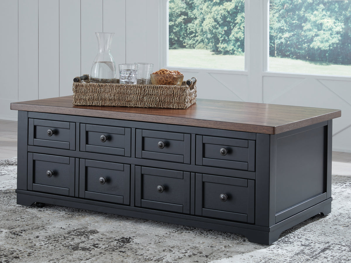 Fine Furniture & Decor - Ashley Furniture - Wildenauer Lift-Top Coffee Table - Lift Top Cocktail Table / Brown/Black - T664-9