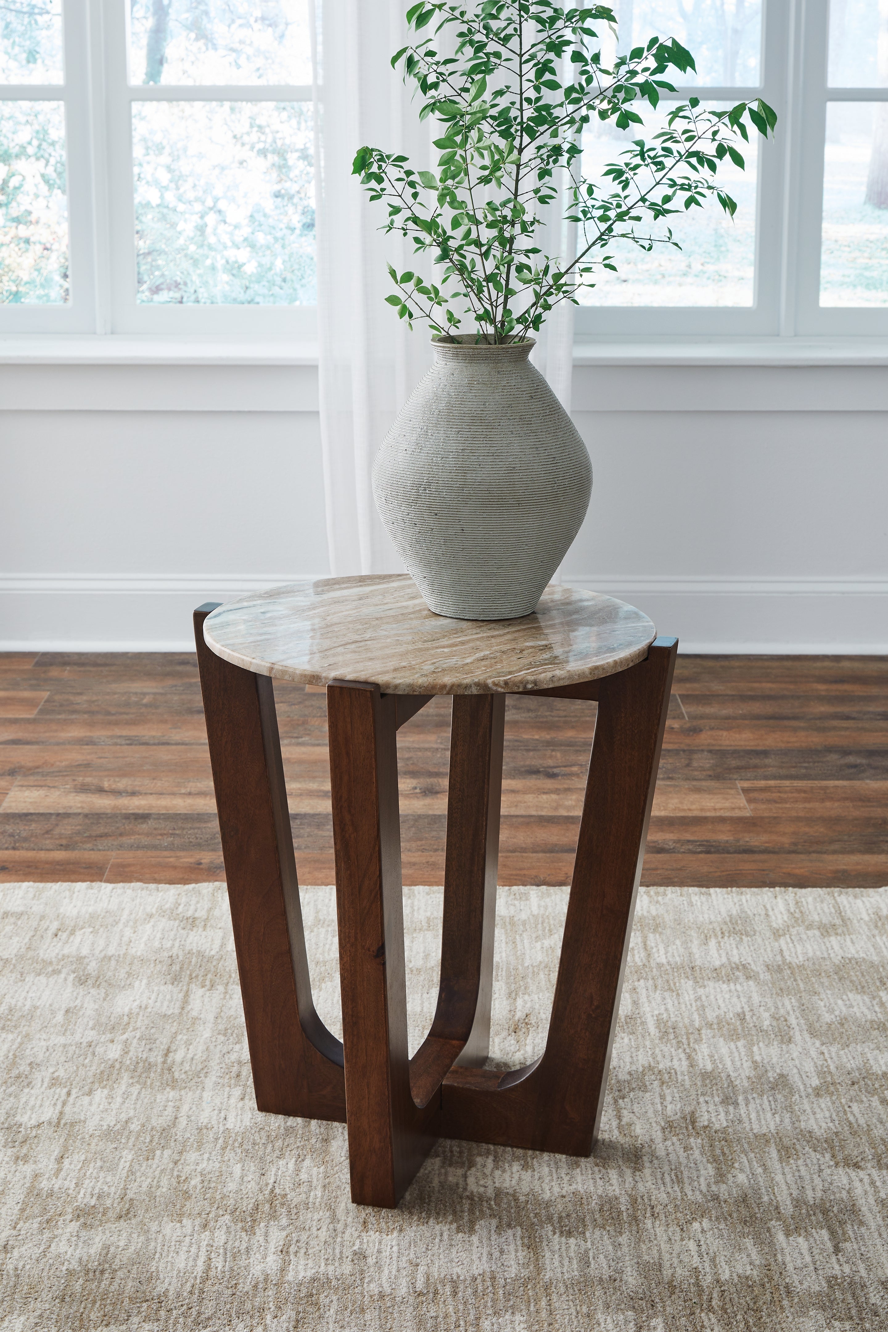 Fine Furniture & Decor - Ashley Furniture - Tanidore End Table - Round End Table / Warm Brown - T667-6