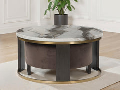 Fine Furniture & Decor - Ashley Furniture - Jazmore Nesting Coffee Table (Set of 2) - Nesting Cocktail Tables (Set of 2) / Brown/Brass Finish - T671-22