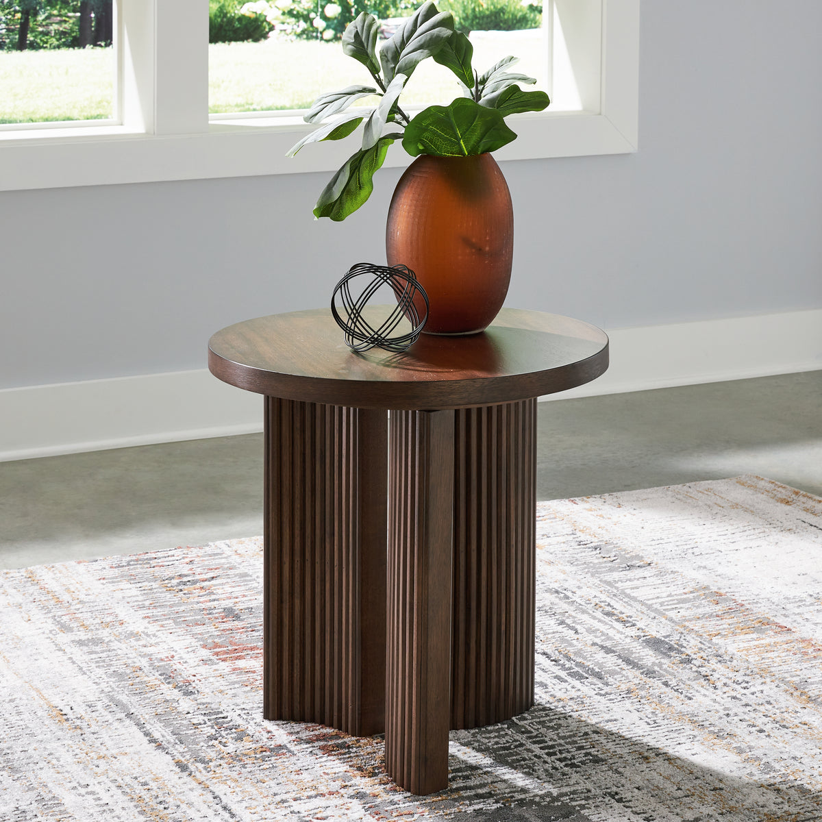 Fine Furniture & Decor - Ashley Furniture - Korestone End Table - Rectangular End Table / Dark Brown - T438-3
