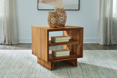 Fine Furniture & Decor - Ashley Furniture - Dressonni End Table - Square End Table / Brown - T690-2