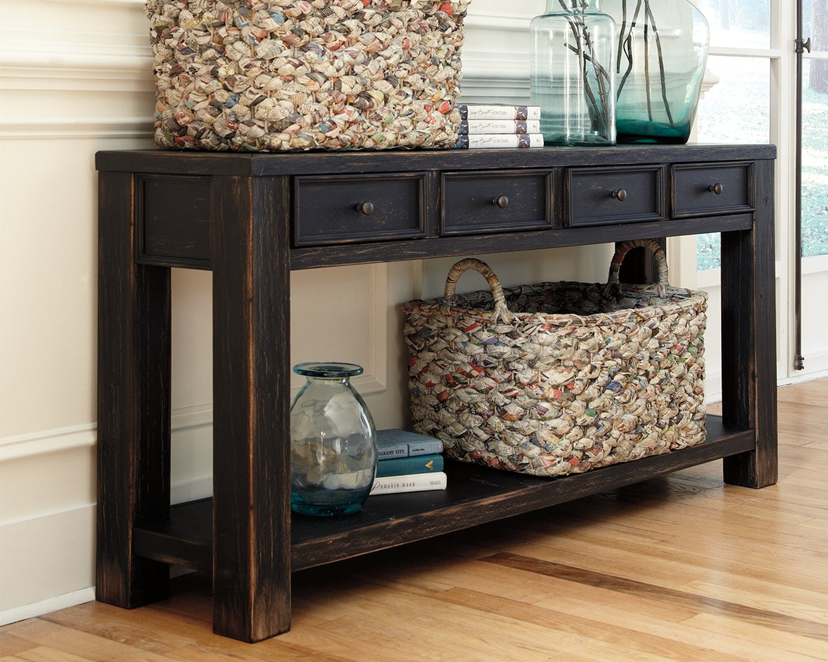 Fine Furniture & Decor - Ashley Furniture - Gavelston Sofa/Console Table - Sofa Table / Black - T732-4