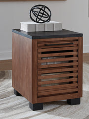 Fine Furniture & Decor - Ashley Furniture - Kallari Chairside End Table - Chair Side End Table / Warm Brown/Black - T737-7