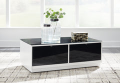 Fine Furniture & Decor - Ashley Furniture - Gardoni Coffee Table - Rectangular Cocktail Table / White/Black - T756-1