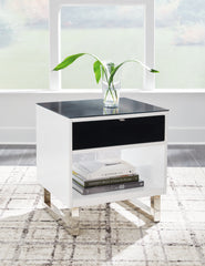 Fine Furniture & Decor - Ashley Furniture - Gardoni End Table - Rectangular End Table / White/Black - T756-3