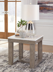 Fine Furniture & Decor - Ashley Furniture - Loyaska End Table - Rectangular End Table / Grayish Brown/White - T854-3