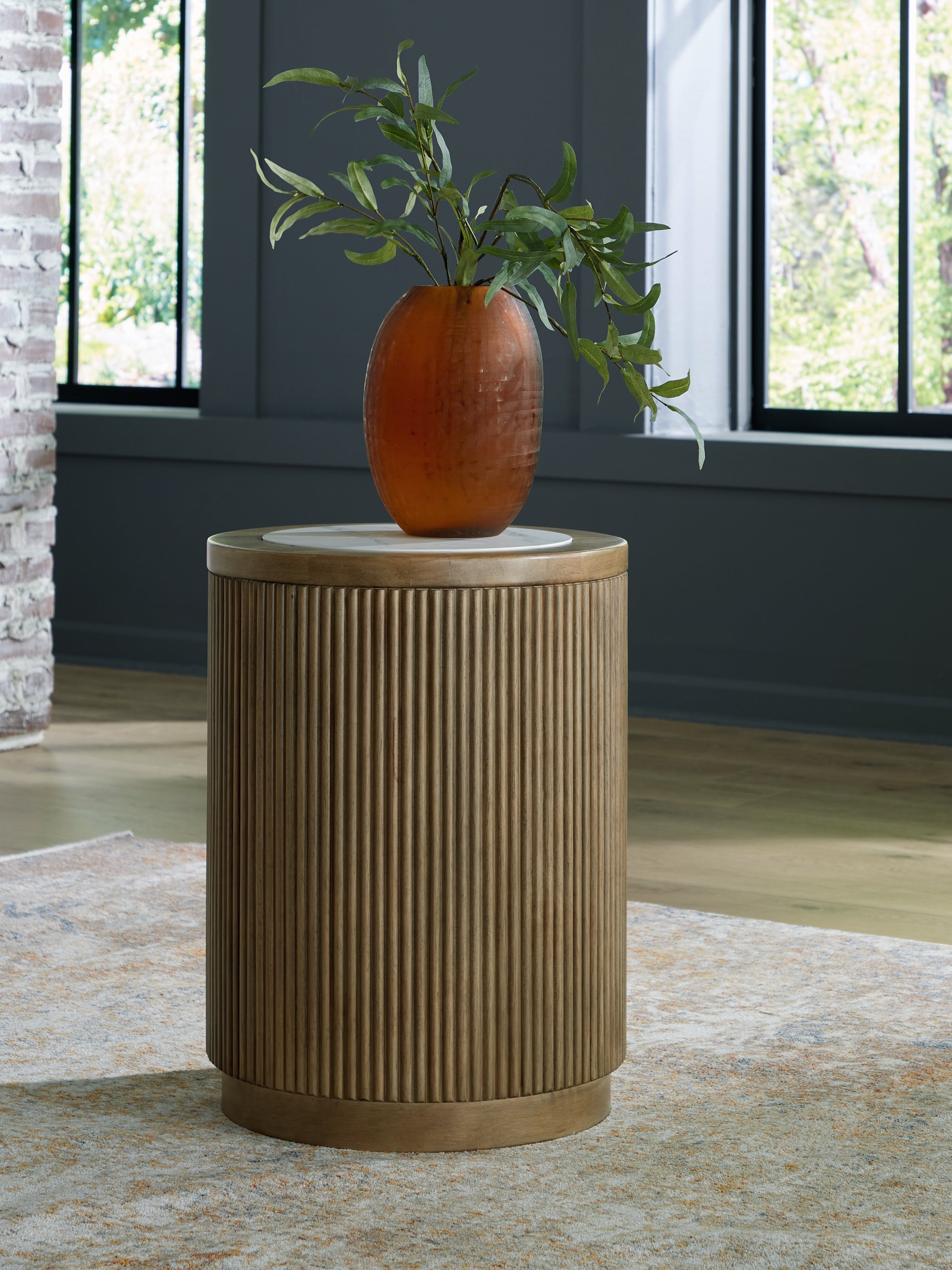 Fine Furniture & Decor - Ashley Furniture - Camdill End Table - Round End Table / Light Brown/White - T808-6
