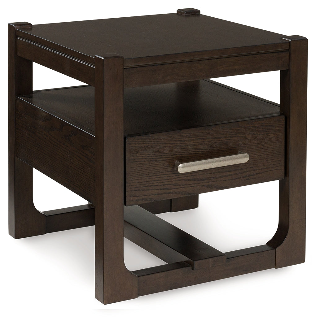 Fine Furniture & Decor - Ashley Furniture - Breckington End Table - Rectangular End Table / Dark Brown - T656-3