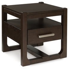 Fine Furniture & Decor - Ashley Furniture - Breckington End Table - Rectangular End Table / Dark Brown - T656-3
