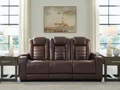 Fine Furniture & Decor - Ashley Furniture - High Impact Living Room - PWR REC Sofa with ADJ Headrest / Tobacco - U1060115
