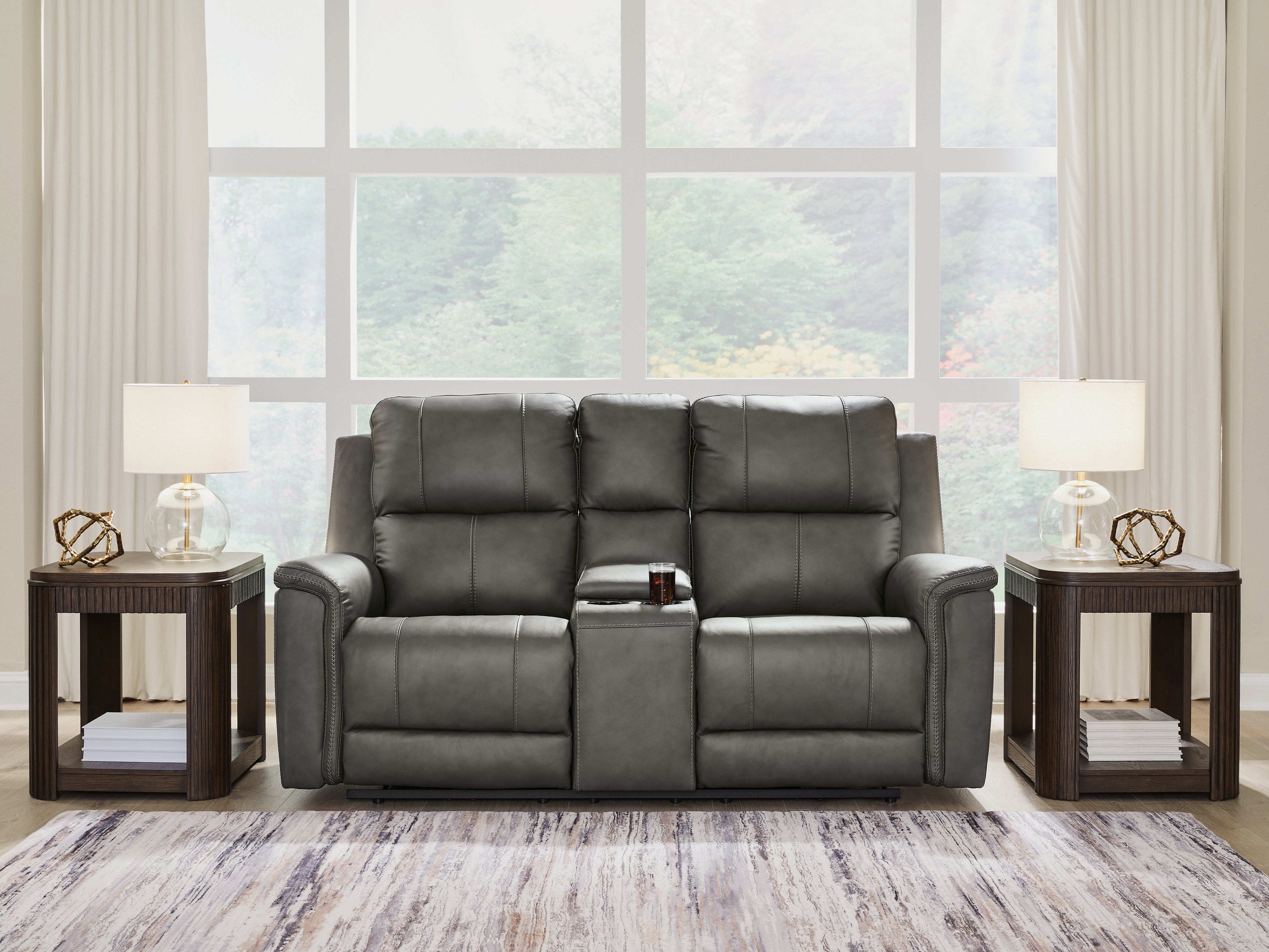 Fine Furniture & Decor - Ashley Furniture - Bleckley Living Room - PWR REC Loveseat/CON/ADJ HDRST / Anchor - PCU1200018