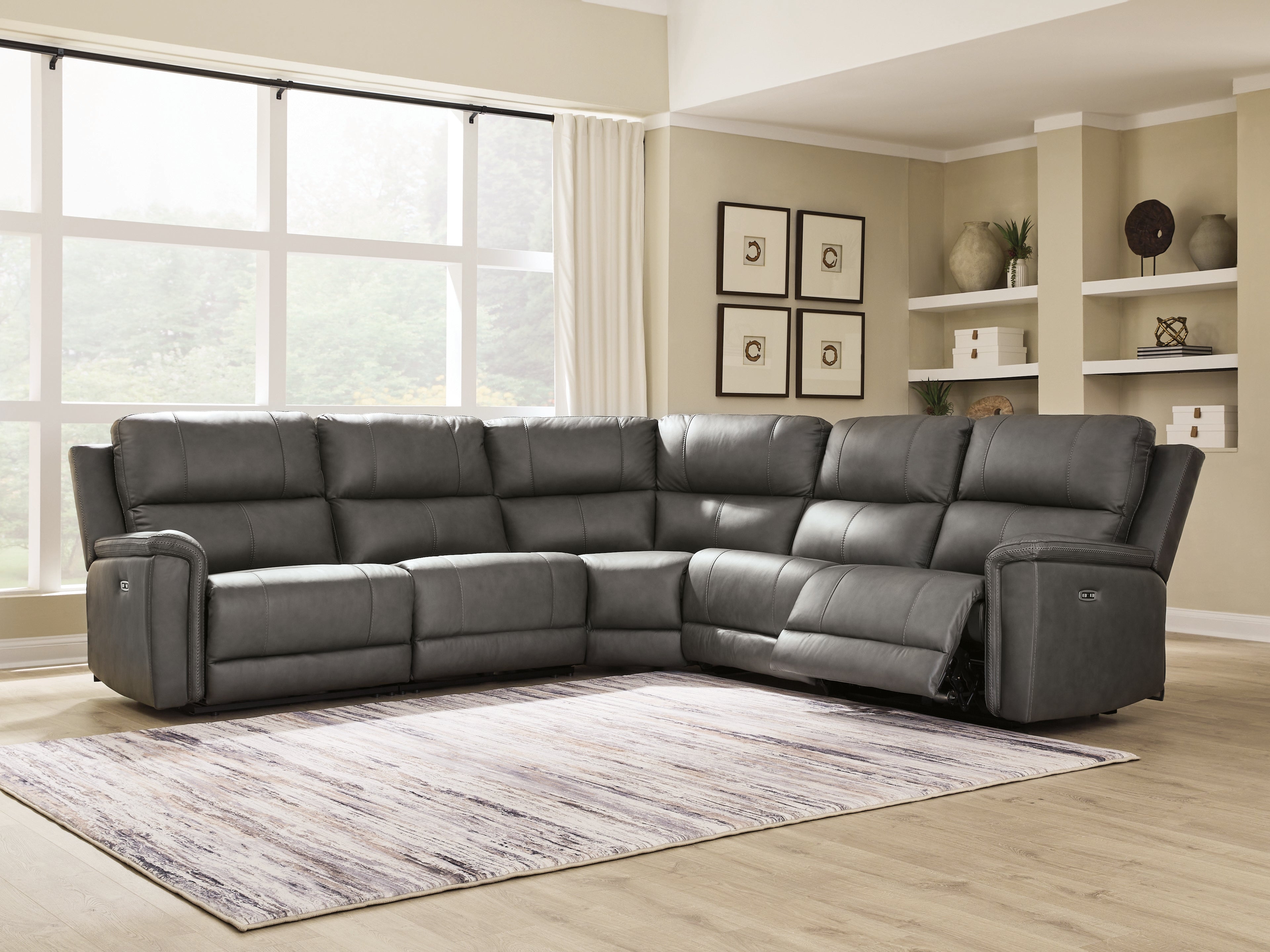 Fine Furniture & Decor - Ashley Furniture - Bleckley Sectional - 5-Piece Power Reclining Sectional / Anchor - PCU12000S4