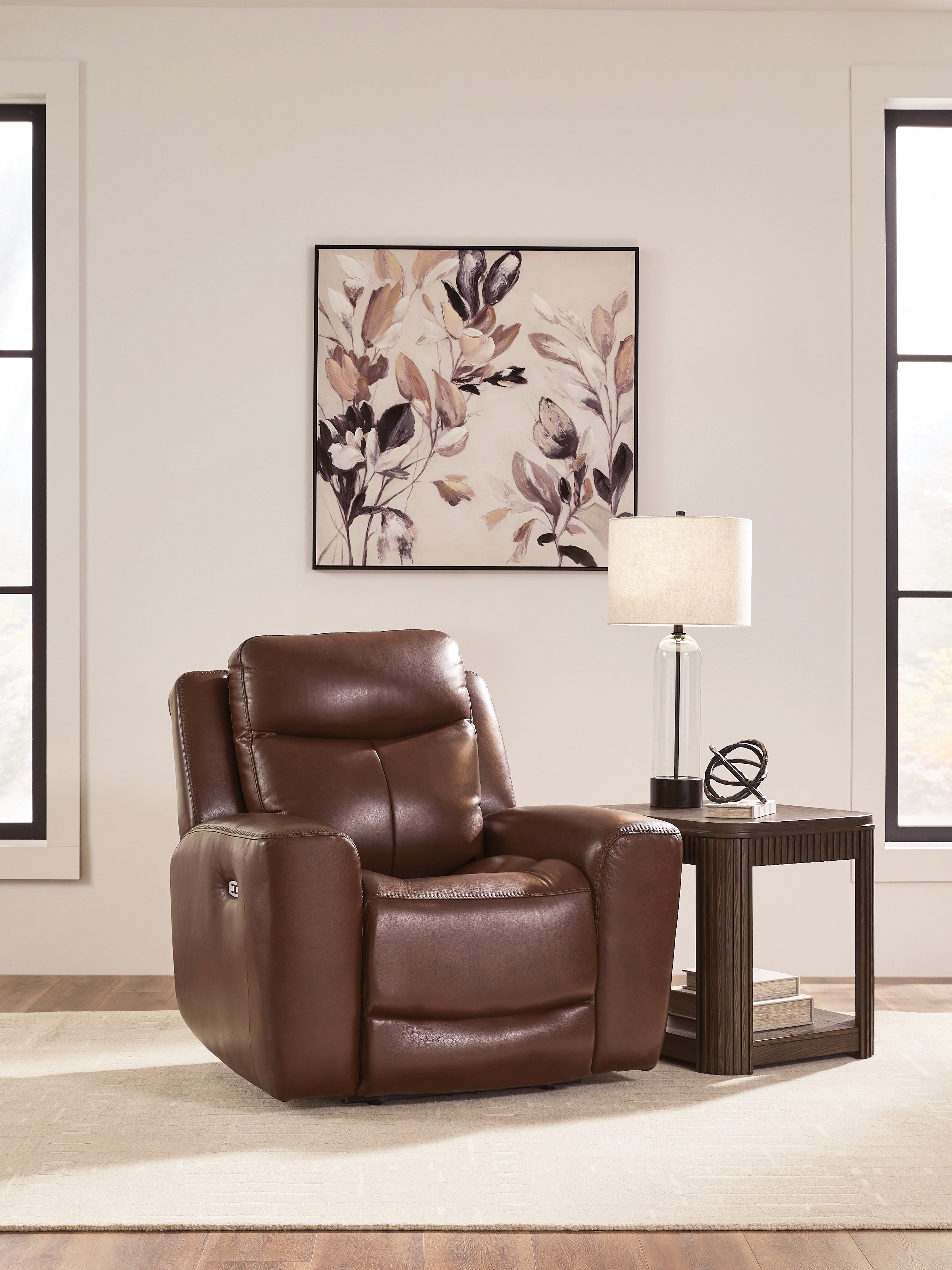 Fine Furniture & Decor - Ashley Furniture - Next Move Living Room - PWR Recliner/ADJ Headrest / Mahogany - PCU1210213