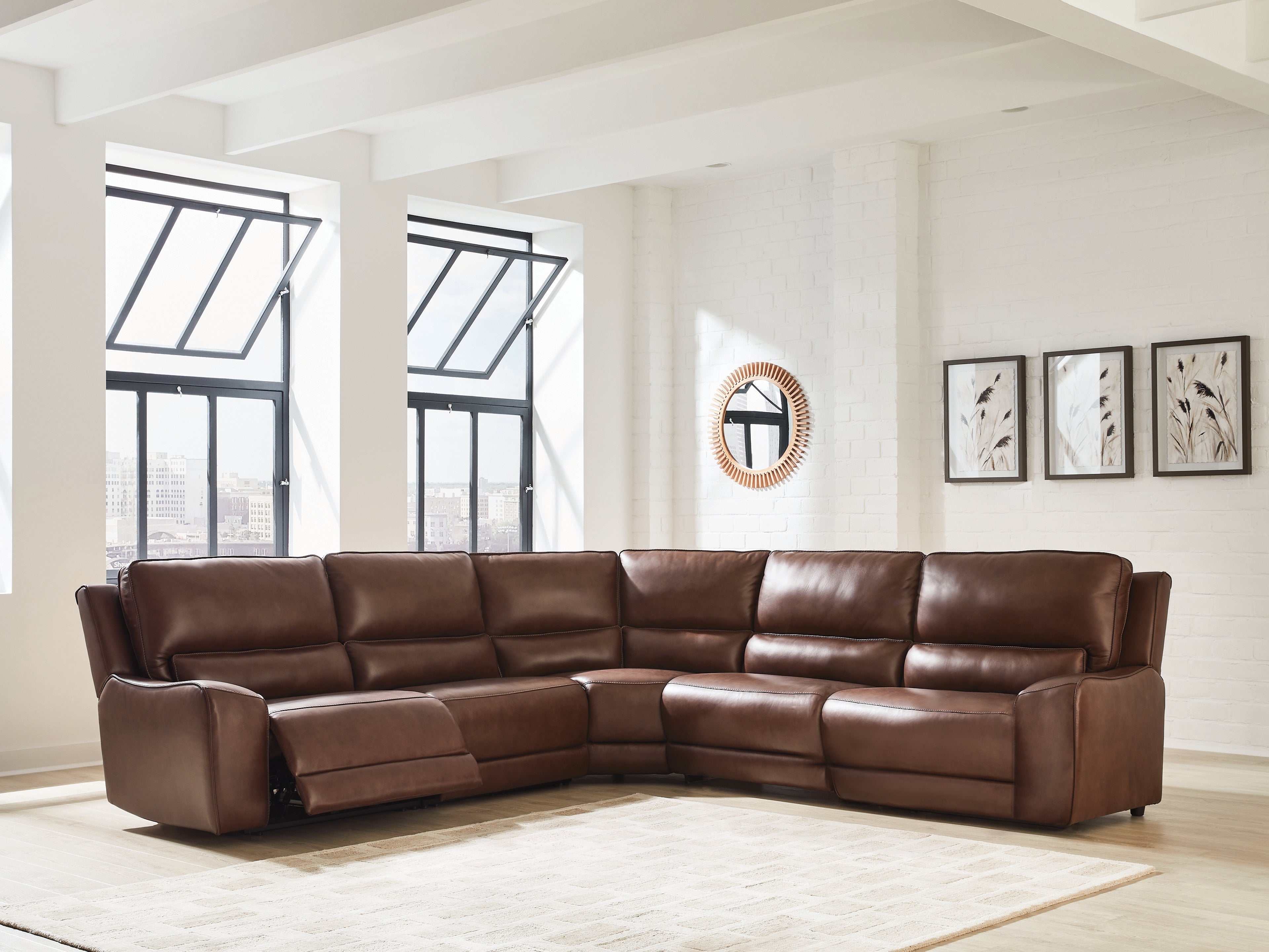 Fine Furniture & Decor - Ashley Furniture - DeepWakes Sectional - 5-Piece Power Reclining Sectional / Canyon - PCU62607S8