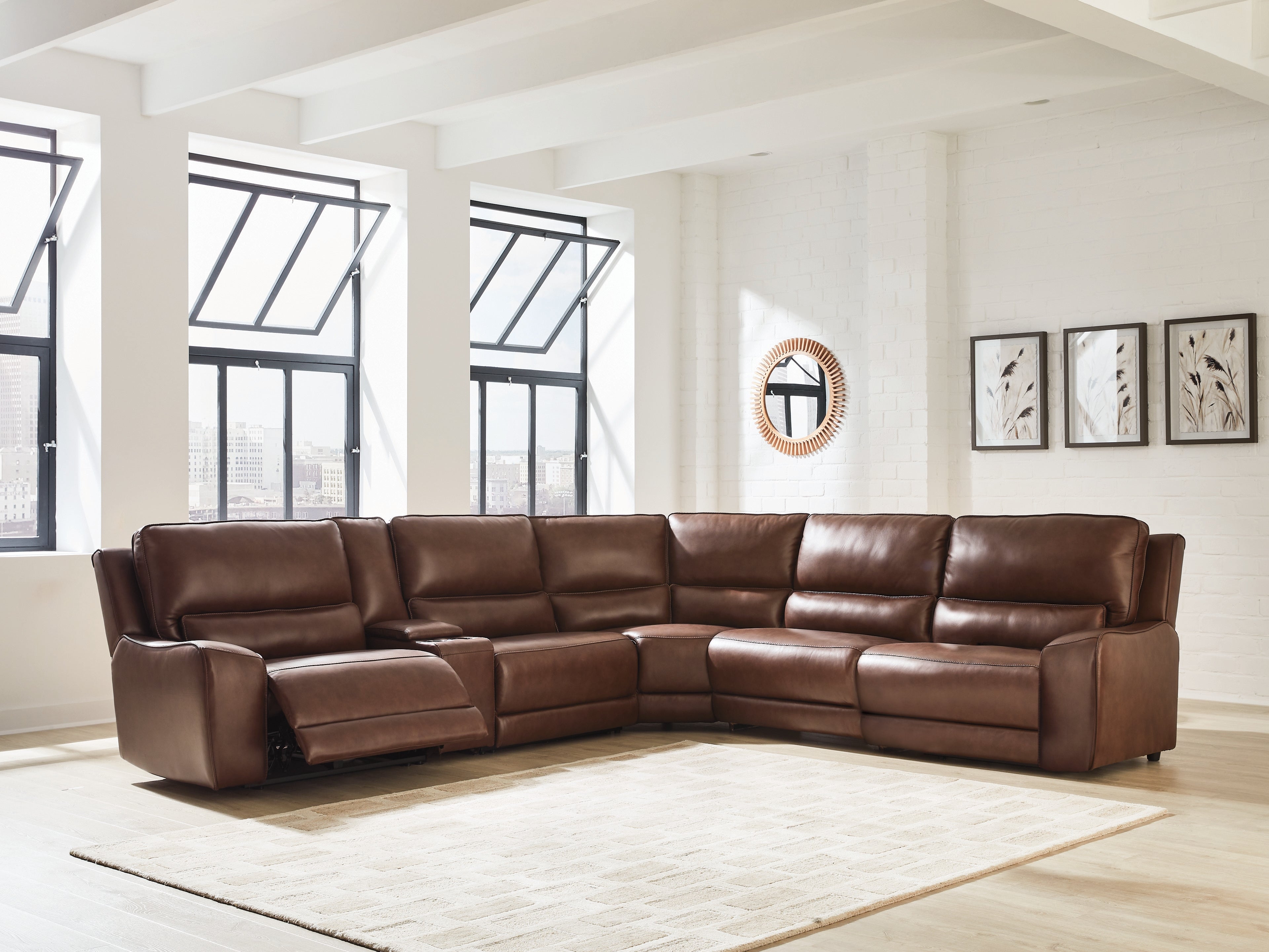 Fine Furniture & Decor - Ashley Furniture - DeepWakes Sectional - 6-Piece Reclining Sectional with Storage Console / Canyon - PCU62607S36