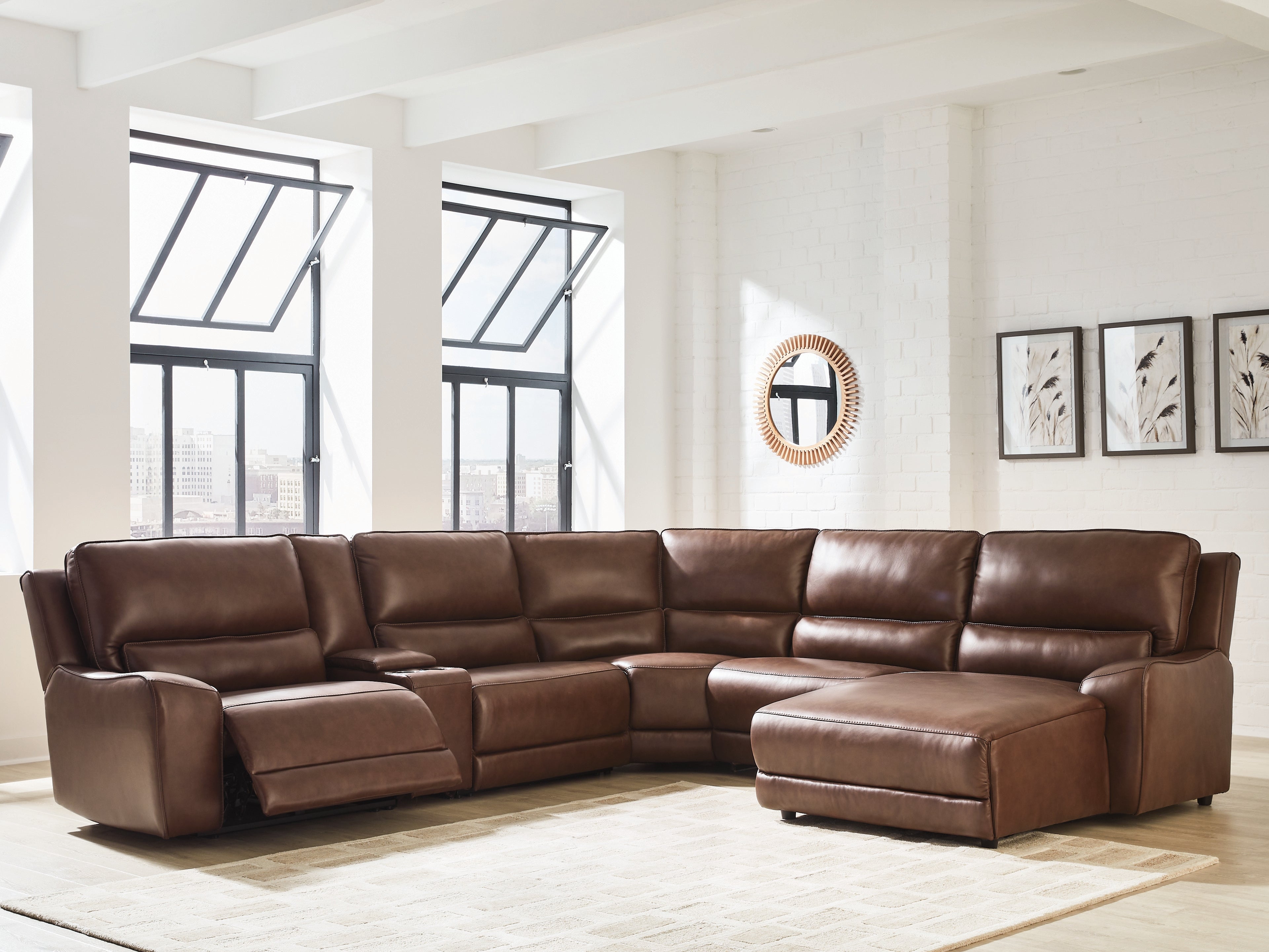 Fine Furniture & Decor - Ashley Furniture - DeepWakes Sectional - 6-Piece Power Reclining Sectional with Chaise / Canyon - PCU62607S6