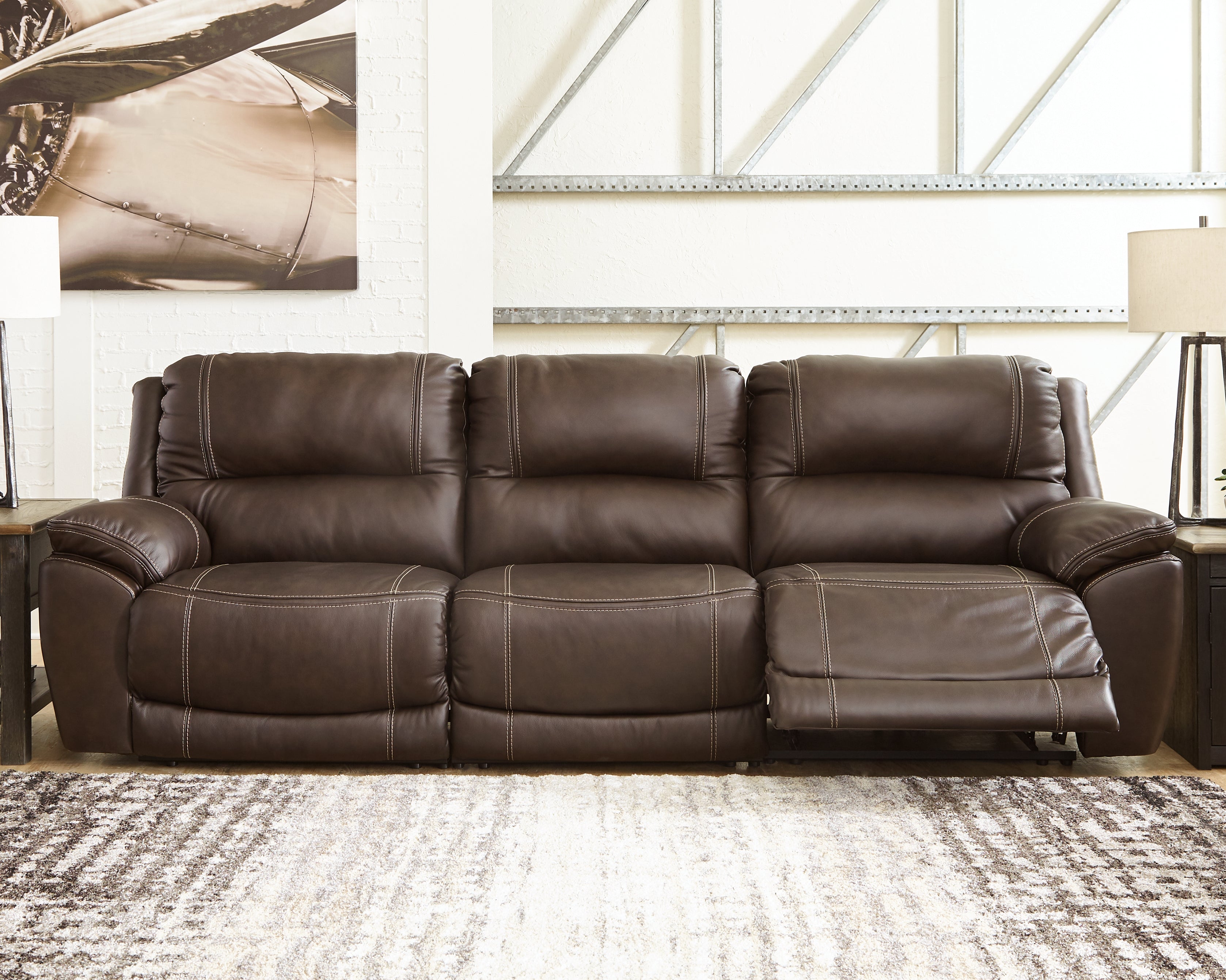 Fine Furniture & Decor - Ashley Furniture - Dunleith Sectional - 3-Piece Power Reclining Sofa / Chocolate - U71604S5