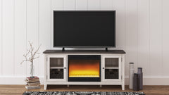 Fine Furniture & Decor - Ashley Furniture - Dorrinson 60" TV Stand with Electric Fireplace - 60" TV Stand with Electric Fireplace / Two-tone - W287W2