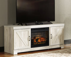 Fine Furniture & Decor - Ashley Furniture - Bellaby 63" TV Stand with Electric Fireplace - 63" TV Stand with Electric Fireplace / Whitewash - W331W9