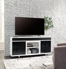 Fine Furniture & Decor - Ashley Furniture - Gardoni 72" TV Stand - 72" / White/Black - W756-68